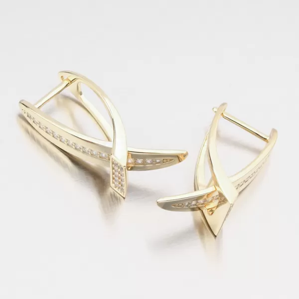 Dámské náušnice stříbro 925 zirkon zlacené PKL-2273