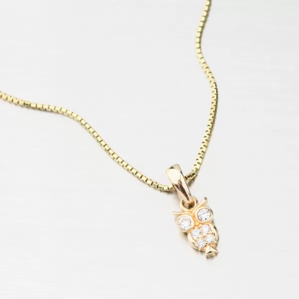 Sova se zirkony - zlato 585 GCA13-013