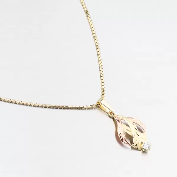 Dámský přívěsek žluté zlato 585 zirkon 53P-076