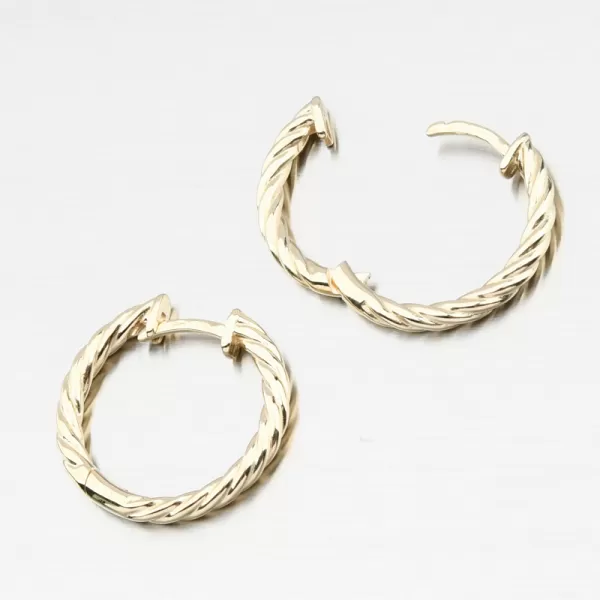 Dámské náušnice žluté zlato 585 kruhy 20 mm DZF4326-ZL