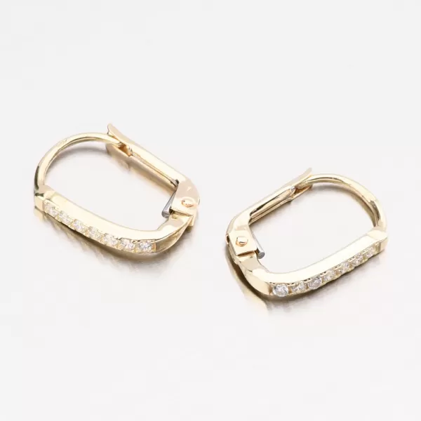 Dámské náušnice žluté zlato 585 zirkon hranaté 12R-743