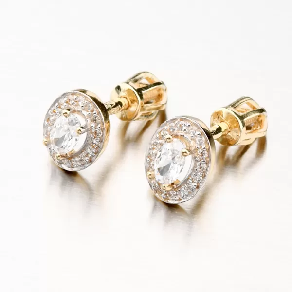 Zlaté náušnice se zirkony 52GZ-8049ZL-ZIR-SR