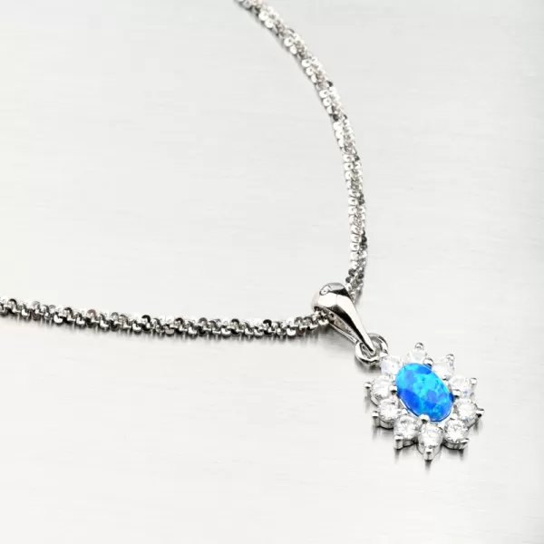 Dámský přívěsek stříbro 925 zirkon modrý opál PKL-3121