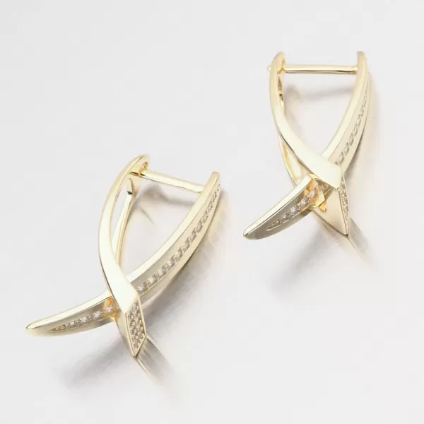 Dámské náušnice stříbro 925 zirkon zlacené PKL-2273