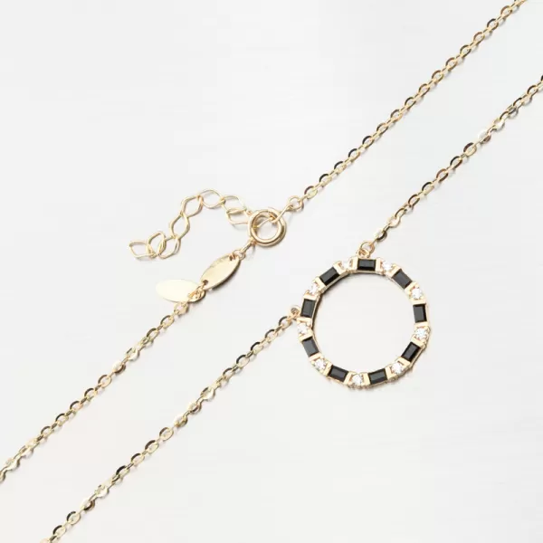 Zlatý náhrdelník se zirkony 144P-151705-Black