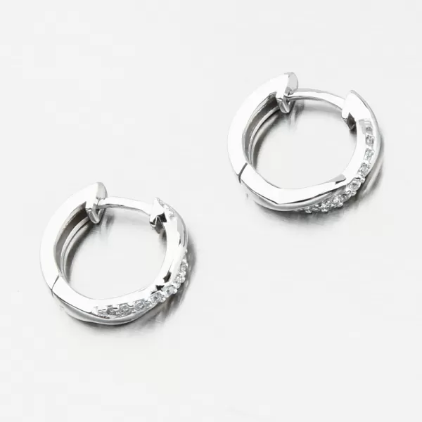 Dámské náušnice bílé zlato 585 zirkon kruhy DZF4104-B-ZIR