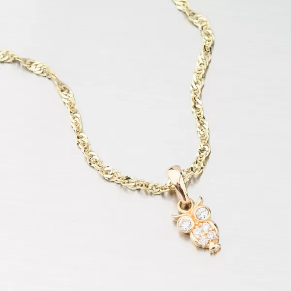 Sova se zirkony - zlato 585 GCA13-013