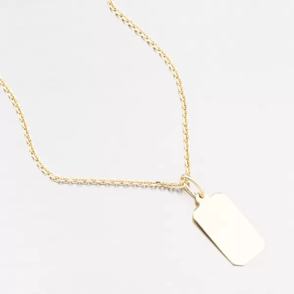 Přívěsek žluté zlato 585 destička 53P-383-ZL