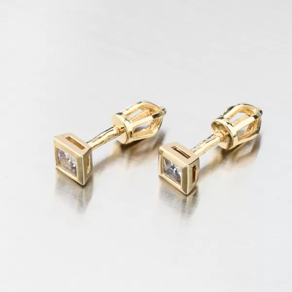 Zlaté náušnice pecky se zirkonem 52GZ-8043-ZL