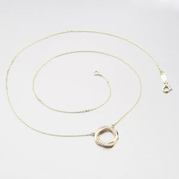 Dámský náhrdelník žluté zlato 585 zirkon DZF4133-ZL-ZIR