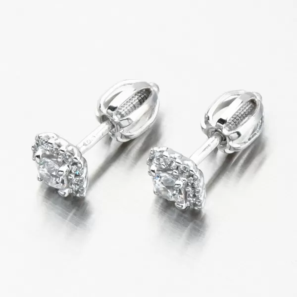 Dámské náušnice bílé zlato 585 zirkon DZF5541-B-ZIR