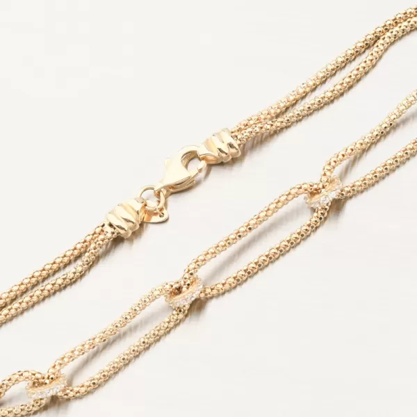 Dámský náramek žluté zlato 585 zirkon 144P-141216