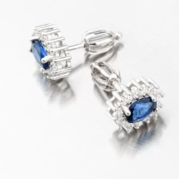 Dámské náušnice stříbro 925 zirkon safír a SETST-12160-01SR