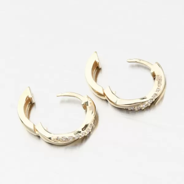 Dámské náušnice žluté zlato 585 zirkon kruhy DZF4104-ZL-ZIR