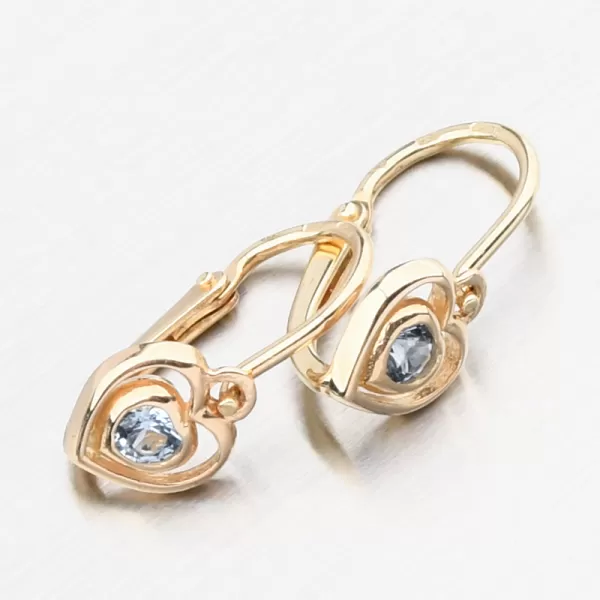 Dětské náušničky žluté zlato 585 zirkon 52DN-2752ZSM