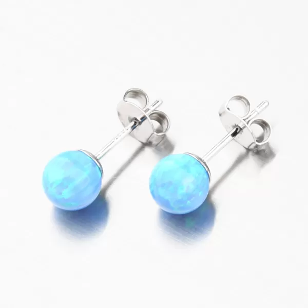 Dámské náušnice stříbro 925 zirkon s modrý opál UPST-121738-6