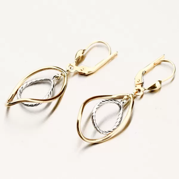 Dámské visací náušnice žluté zlato 585 12R-753