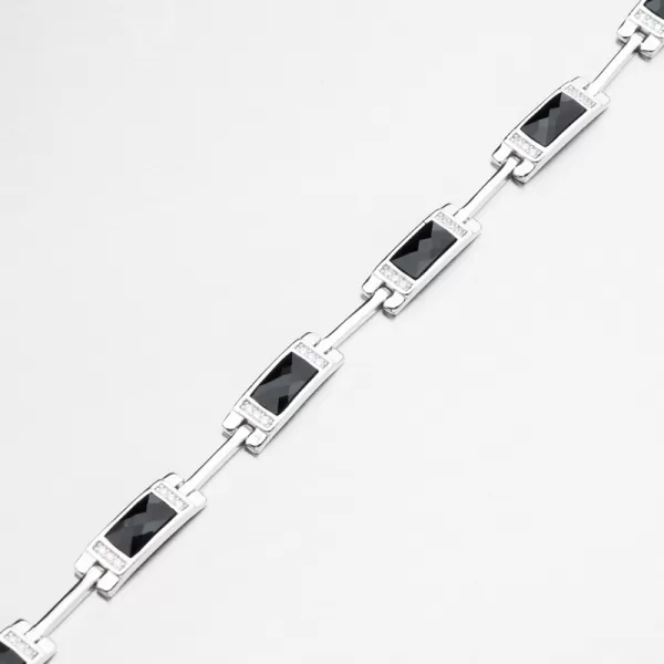 Dámský náramek stříbro 925 zirkon černé kameny PKL-4044