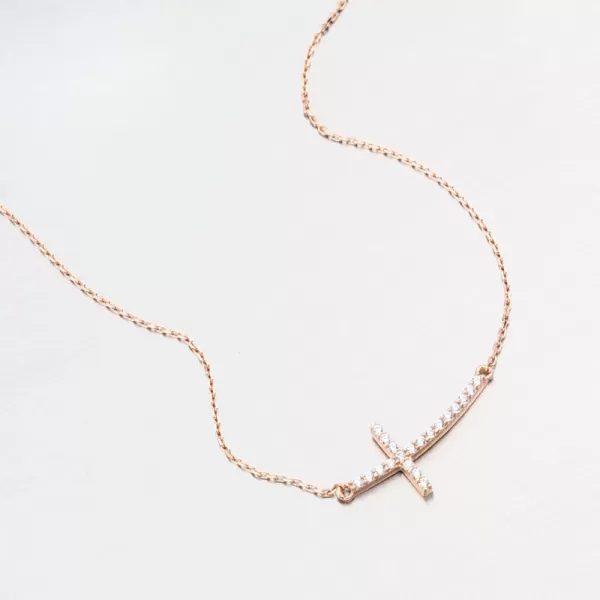 Zlatý náhrdelník s křížem 15R-052