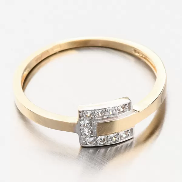 Zlatý prsten se zirkony 41-NR115