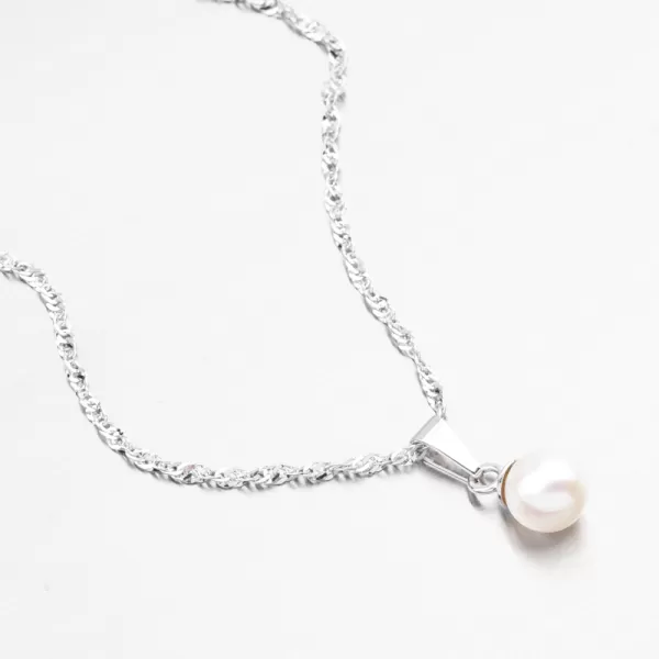 Dámský přívěsek bílé zlato 585 perly 357P-130099