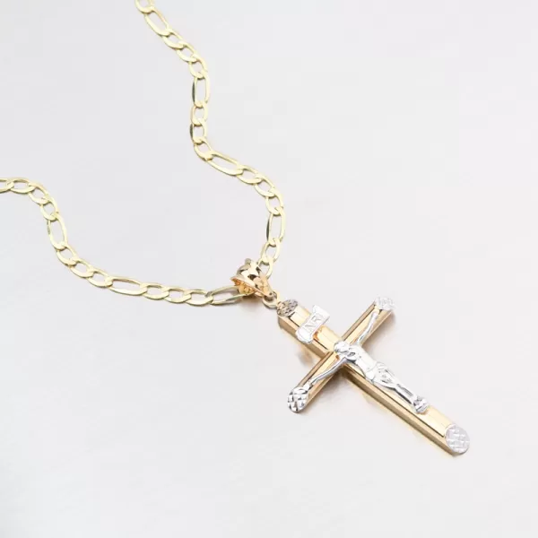 Přívěsek zlato mix 585 kříž 13R-417