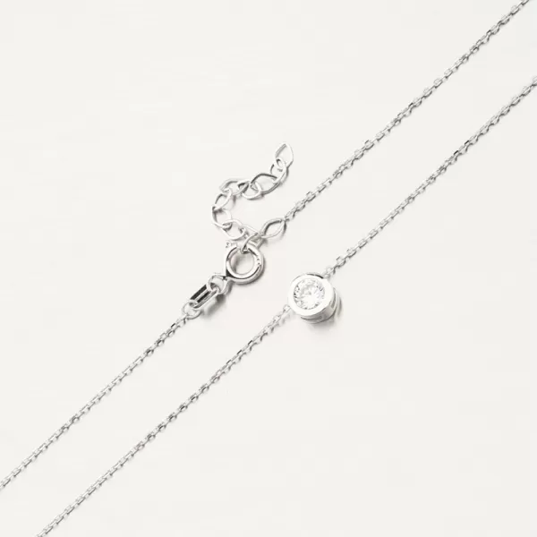 Dámský náhrdelník bílé zlato 585 zirkon 169P-152360