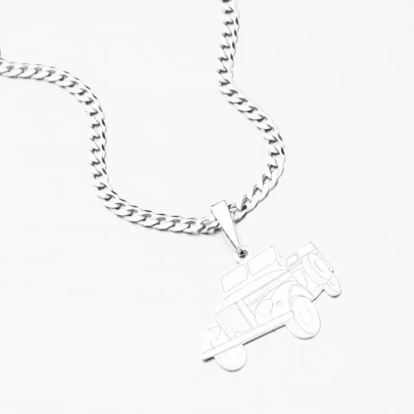 Stříbrný přívěsek auto Jeep PAMŠ-130429-Ag