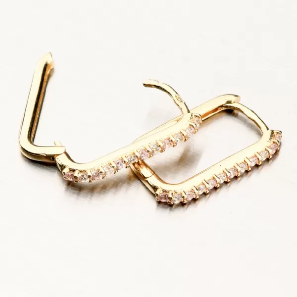 Dámské náušnice žluté zlato 585 se zirkony 12R-762