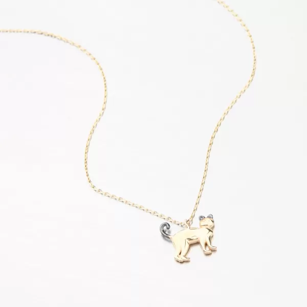 Zlatý náhrdelník s kočkou GCA15-001