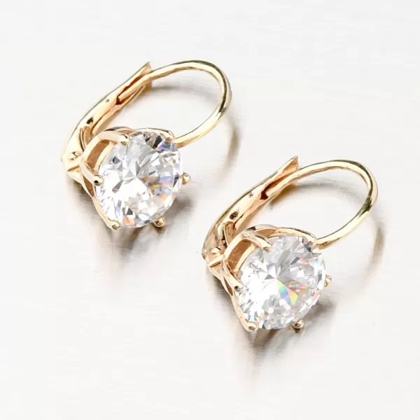 Zlaté náušnice korunky se zirkony 663P-120627