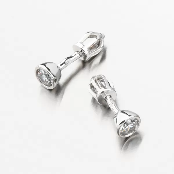 Náušnice z bílého zlata pecky se zirkonem 52GZ-8053-B