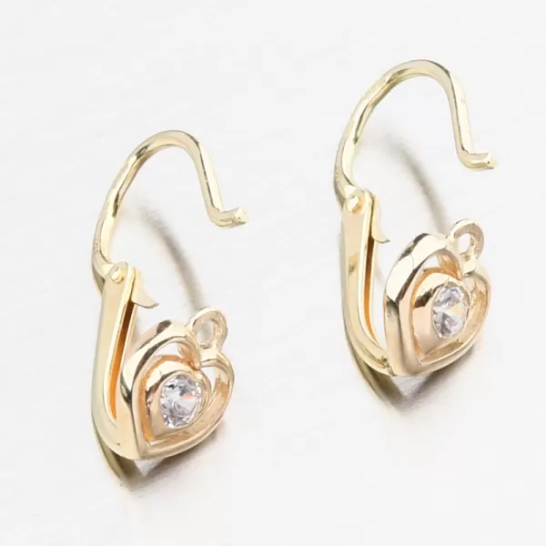 Dětské náušničky žluté zlato 585 zirkon 52DN-2752ZB