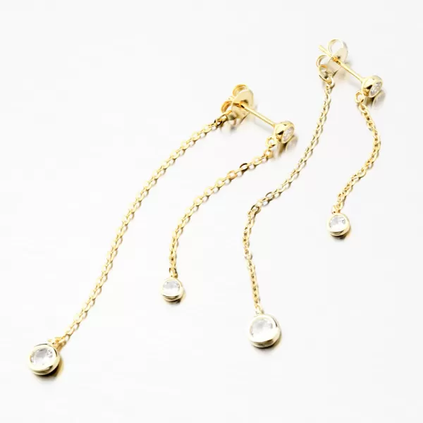 Zlacené stříbrné náušnice se zirkony UPST-122852