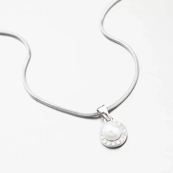 Dámský přívěsek stříbro 925 perly přírodní a se zirkony SETST-13270