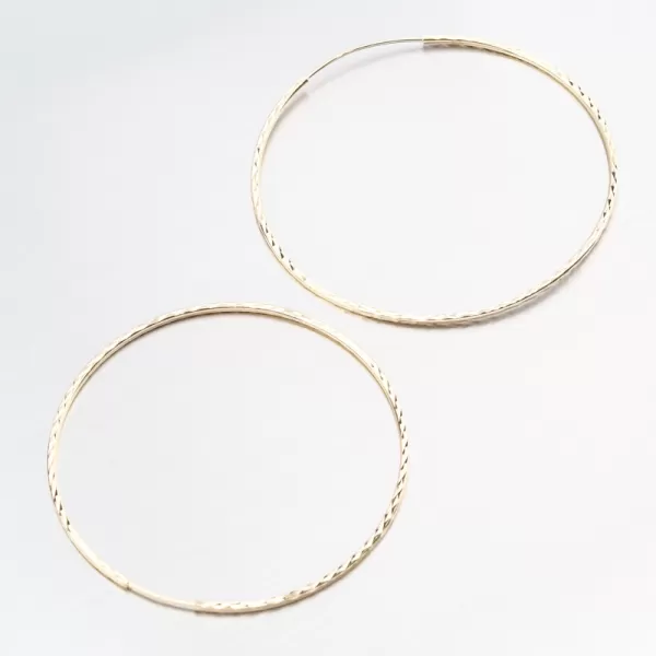 Dámské náušnice žluté zlato 585 kruhy 55 mm 12R-744
