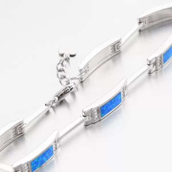 Dámský náramek stříbro 925 zirkon modrý opál a PKL-4041