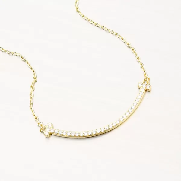 Dámský náhrdelník stříbro 925 pozlacený se zirkony PKL-5017