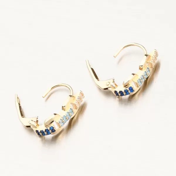 Dámské náušnice žluté zlato 585 se zirkony 153P-123157-302