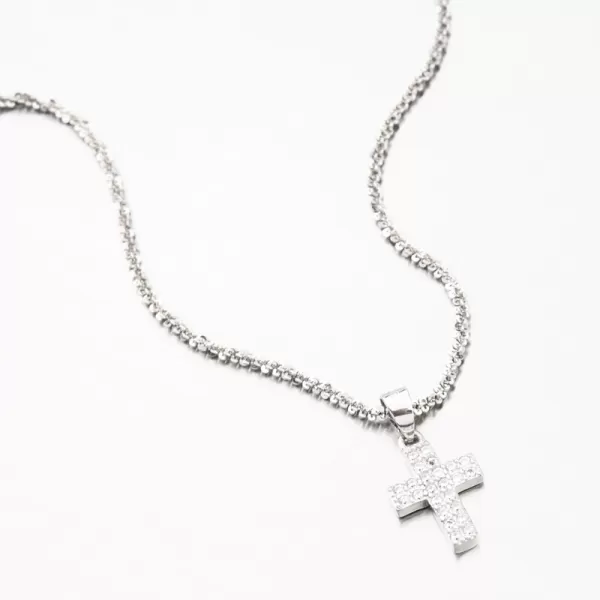 Stříbrný kříž se zirkony HST-13287