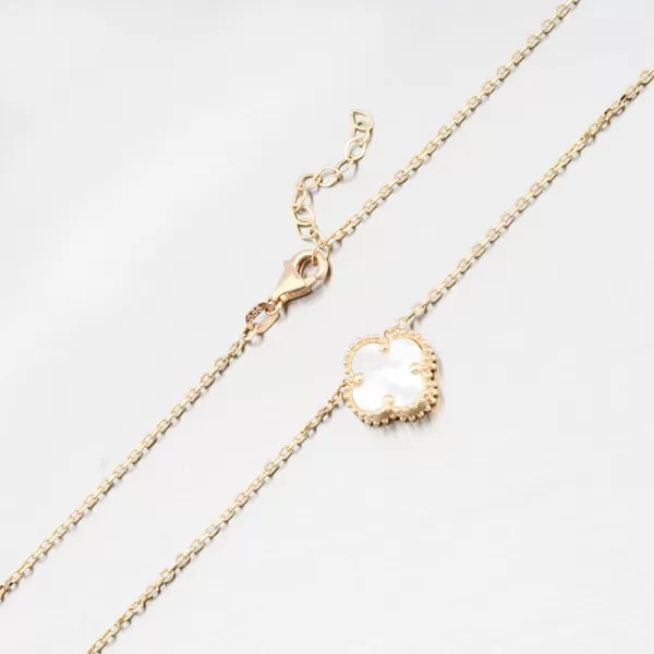 Dámský náhrdelník žluté zlato 585 čtyřlístek 15R-058