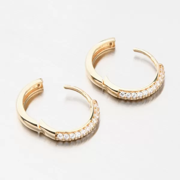 Dámské náušnice žluté zlato 585 zirkon kruhy 12R-733