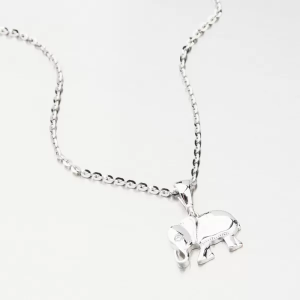 Přívěsek z bílého zlata slon se zirkonem GCA13-011