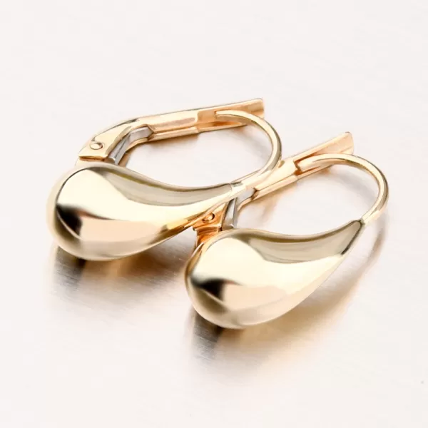 Dámské náušnice žluté zlato 585 kapky 12R-764