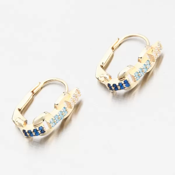 Dámské náušnice žluté zlato 585 se zirkony 153P-123157-302