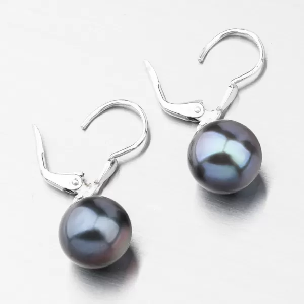 Perlové náušnice 52GZ-3019-B-Black