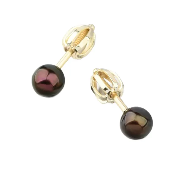 Dámské náušnice žluté zlato 585 52GZ-3005-ZL-SR-BLACK