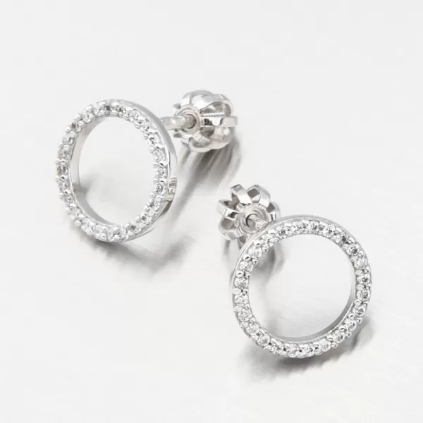 Dámské náušnice bílé zlato 585 zirkon DZF4331-B-ZIR