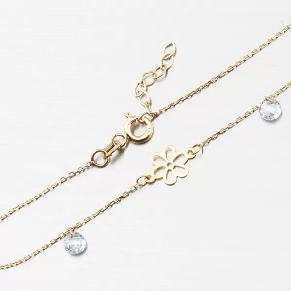 Zlatý náramek s květinami a krystaly PKL24-033
