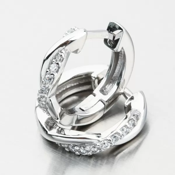 Dámské náušnice bílé zlato 585 zirkon kruhy DZF4104-B-ZIR